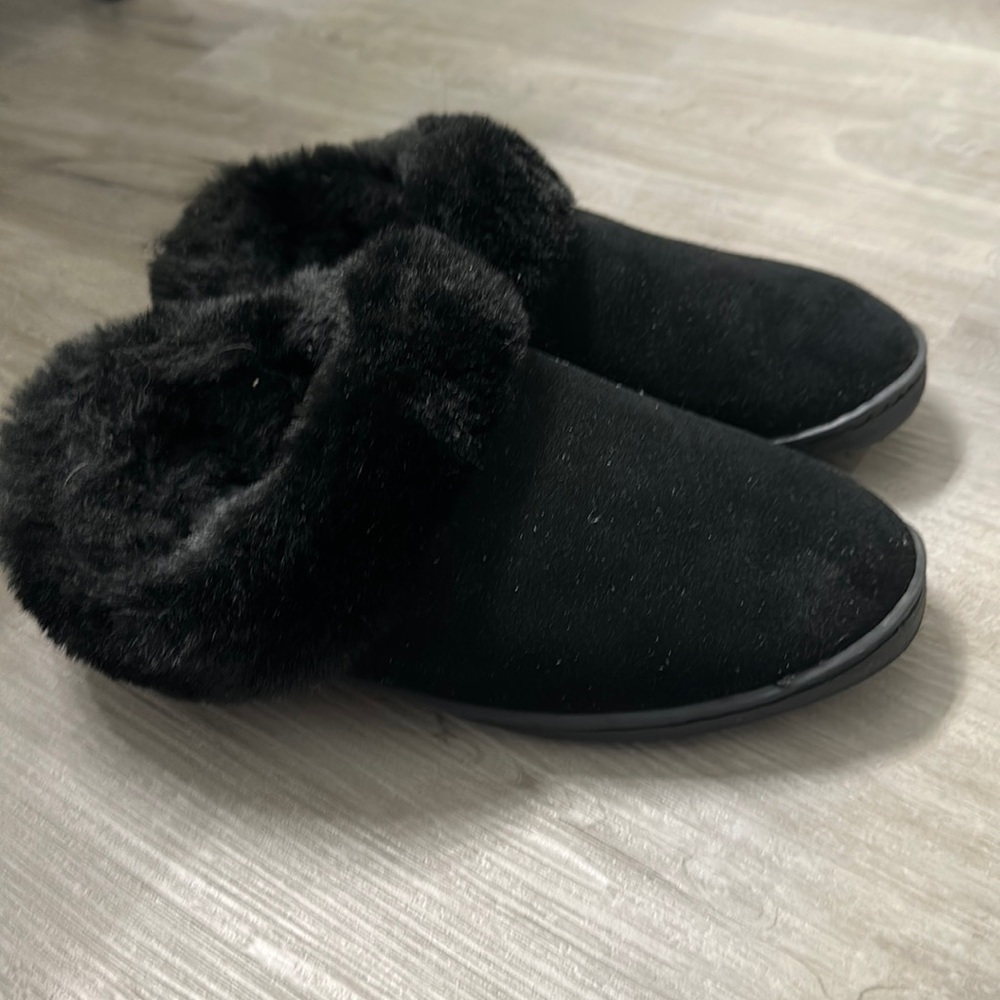 My slippers black slip on slippers size 8